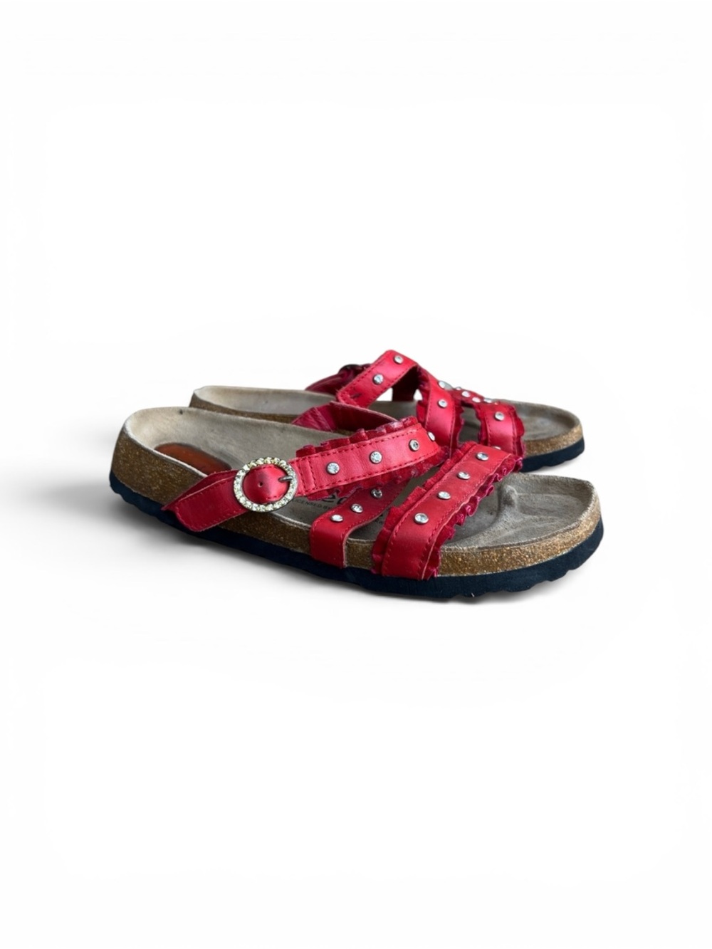 Betula by Birkenstock Krystle Sandal Red Embellished Sz 38